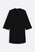 BLACK LINEN MIDI TUNIC