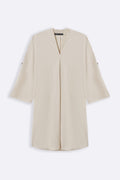 OFF WHITE LINEN MIDI TUNIC
