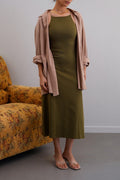 OLIVE BODYCON A-LINE DRESS