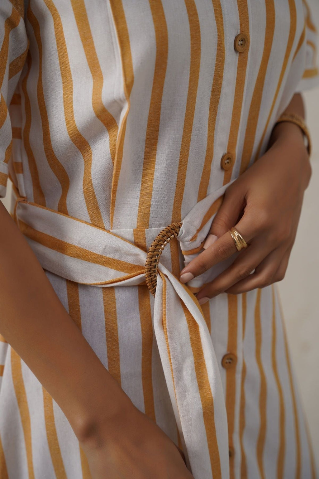 YELLOW HOLIDAY LINEN DRESS