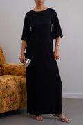 BLACK CONTOUR MAXI DRESS