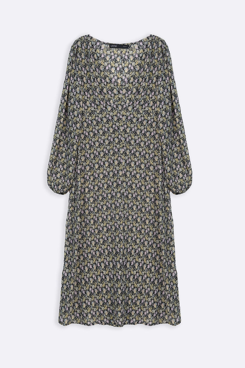 GREEN CRINKLE FULL-LENGTH DRESS