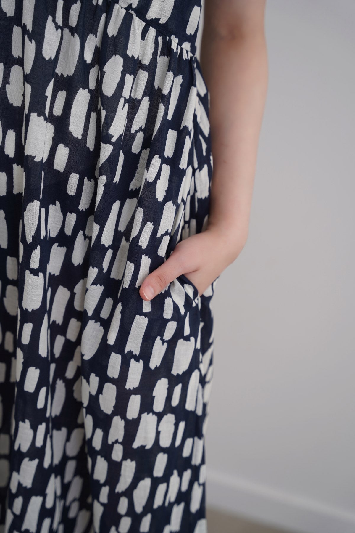 BLACK COTTON HALTER DRESS