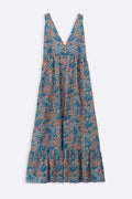 BLUE COTTON HALTER DRESS
