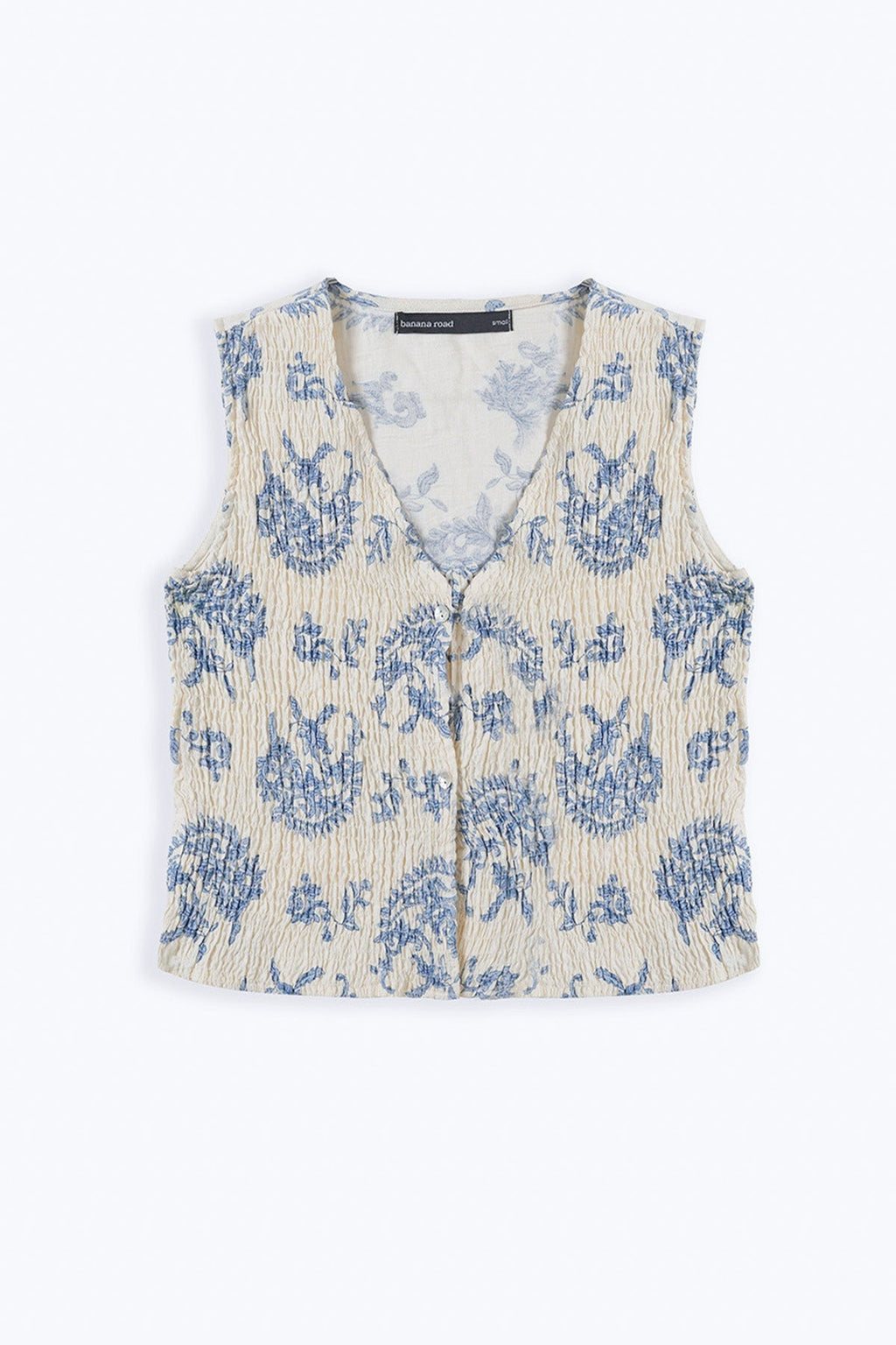 BLUE BLUE SMOCKED VEST