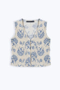 BLUE BLUE SMOCKED VEST
