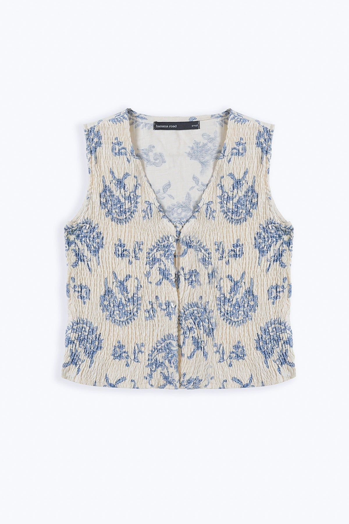 BLUE BLUE SMOCKED VEST