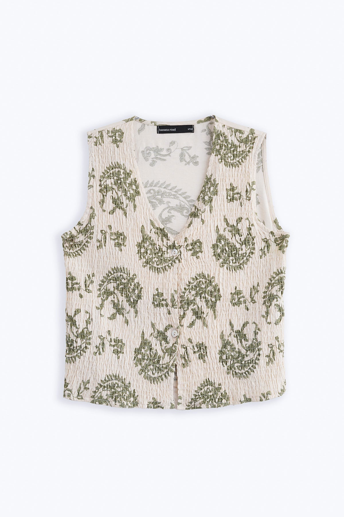 GREEN GREEN SMOCKED VEST