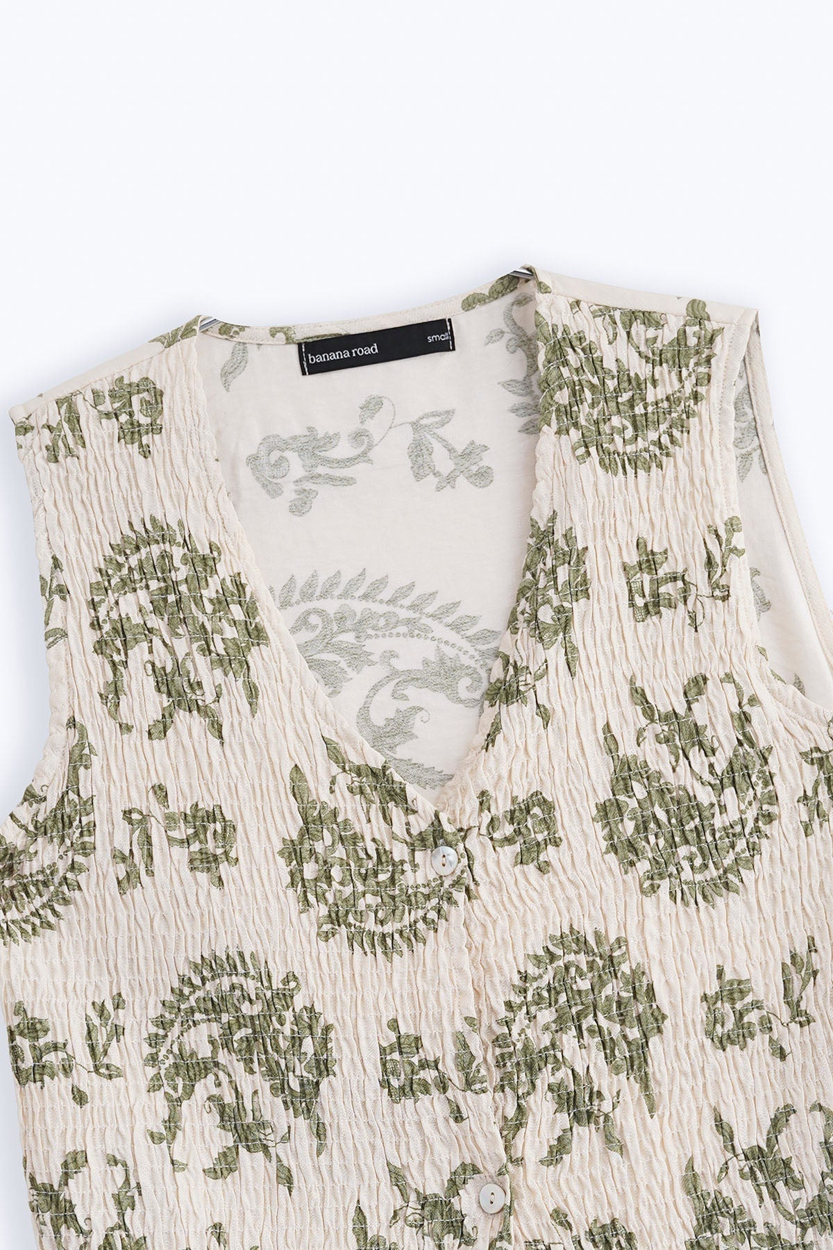 GREEN GREEN SMOCKED VEST