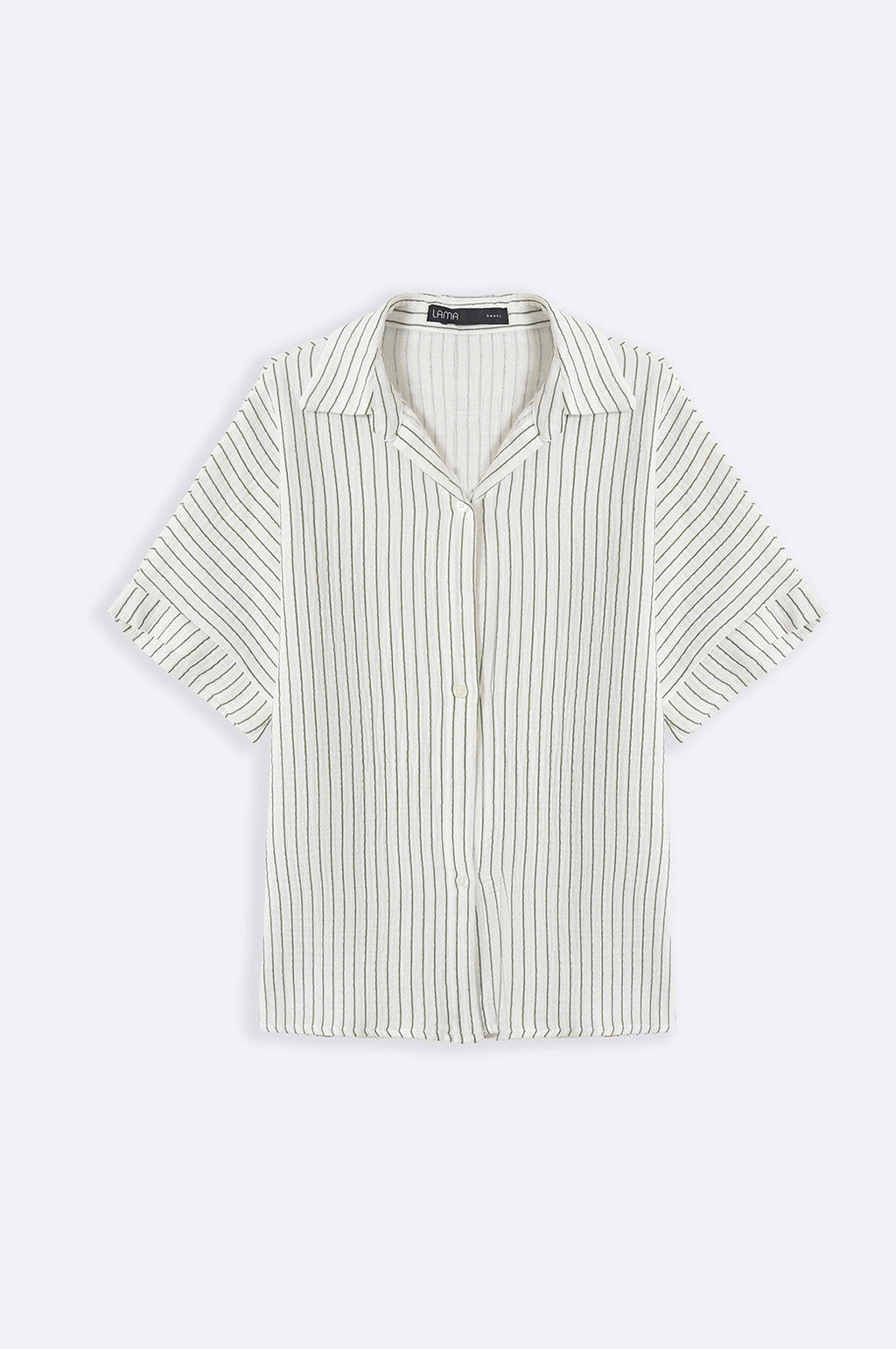 GREEN STRIPED MUSLIN SHIRT