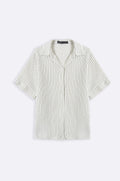 GREEN STRIPED MUSLIN SHIRT