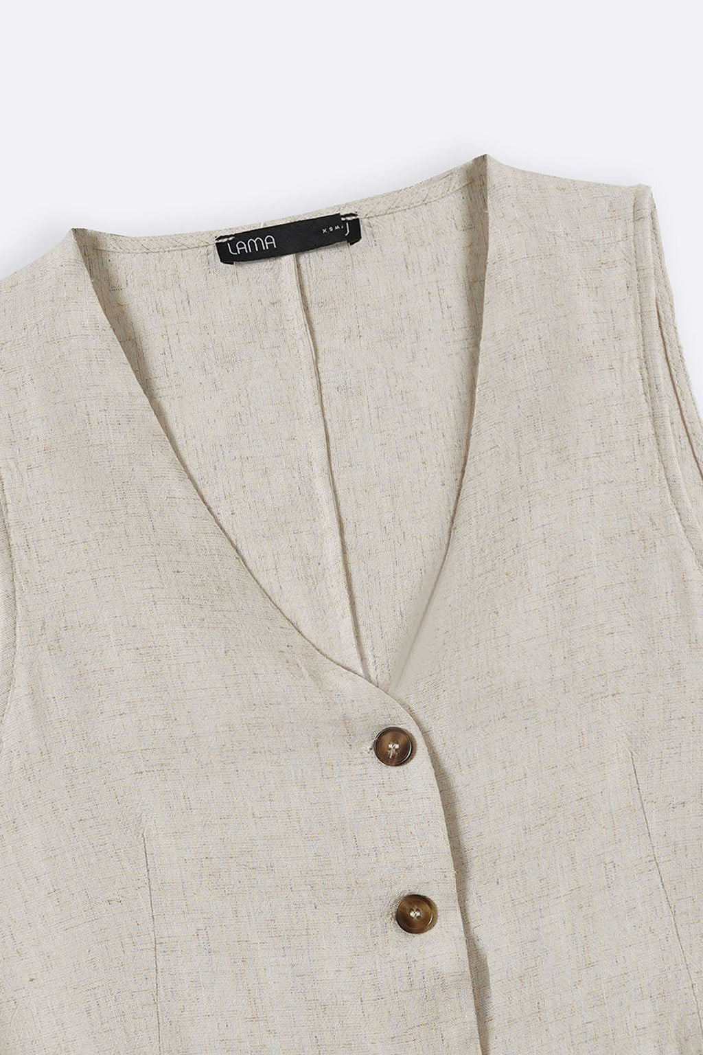 BEIGE CASUAL LINEN VEST