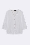 WHITE PURE COTTON GAUZE BLOUSE