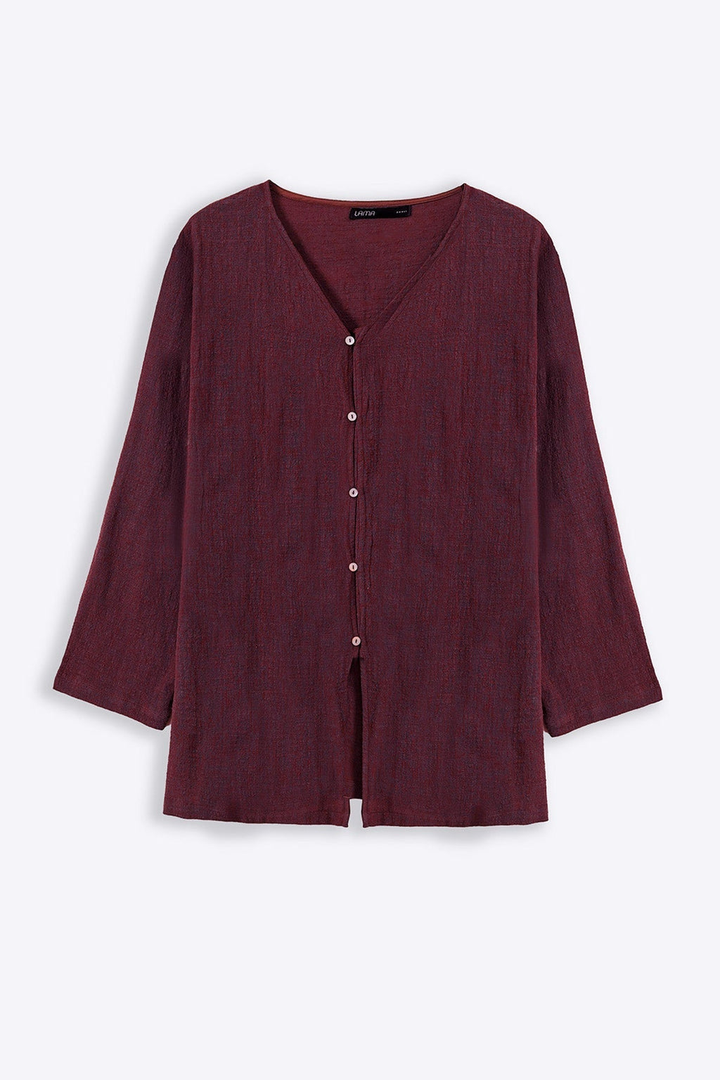 WINE PURE COTTON GAUZE BLOUSE