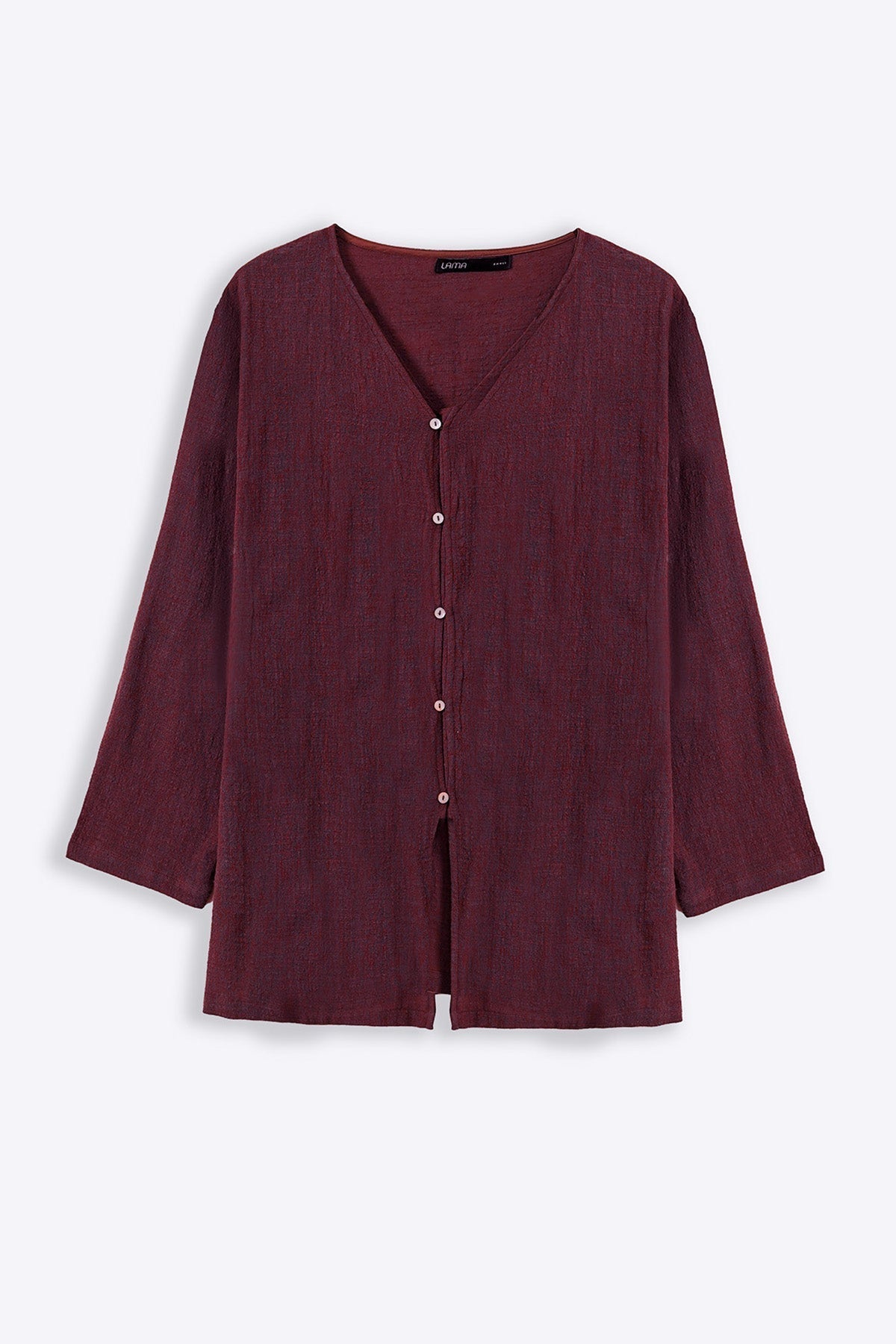 WINE PURE COTTON GAUZE BLOUSE