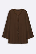 OLIVE FLOWY TEXTURED BLOUSE