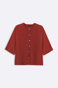 RUST LINEN BLOUSE