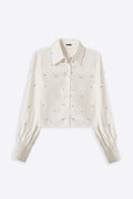 WHITE BOXY DATE NIGHT SHIRT