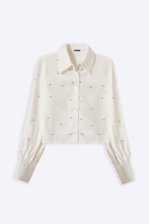 WHITE BOXY DATE NIGHT SHIRT