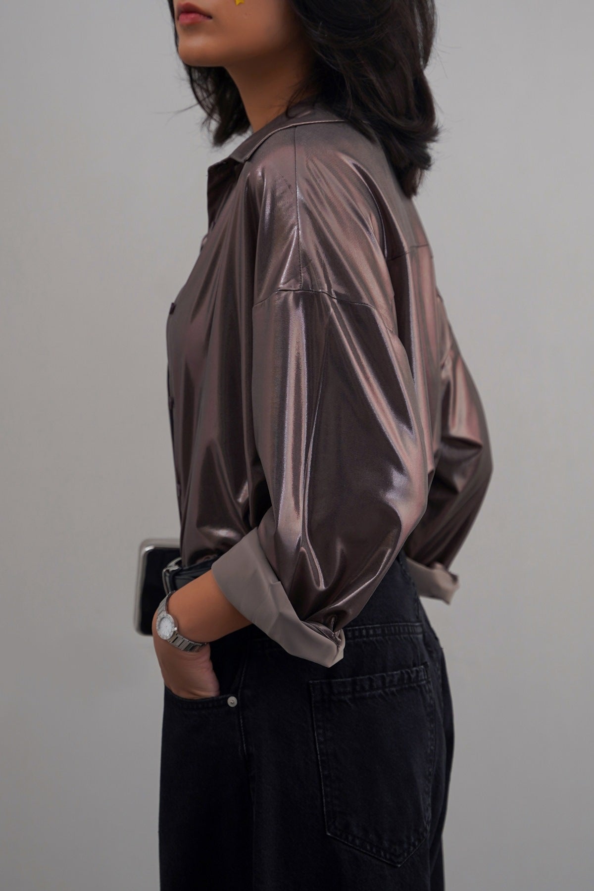 BRONZE RETRO METALLIC SHIRT