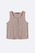TAUPE STRIPED BLOUSE