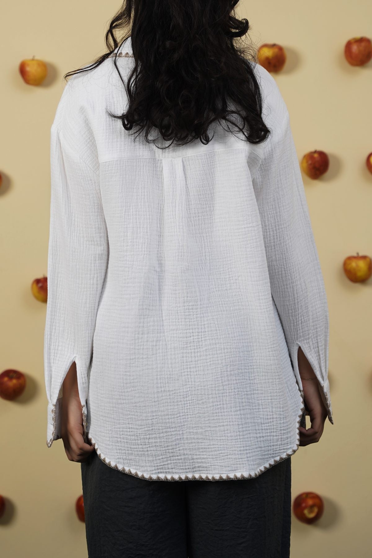 BEIGE MUSLIN RESORT SHIRT