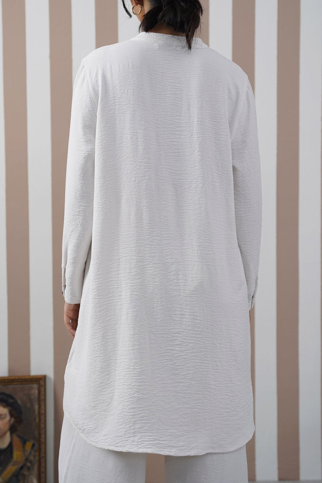 CREAM SLINKY LONG TUNIC
