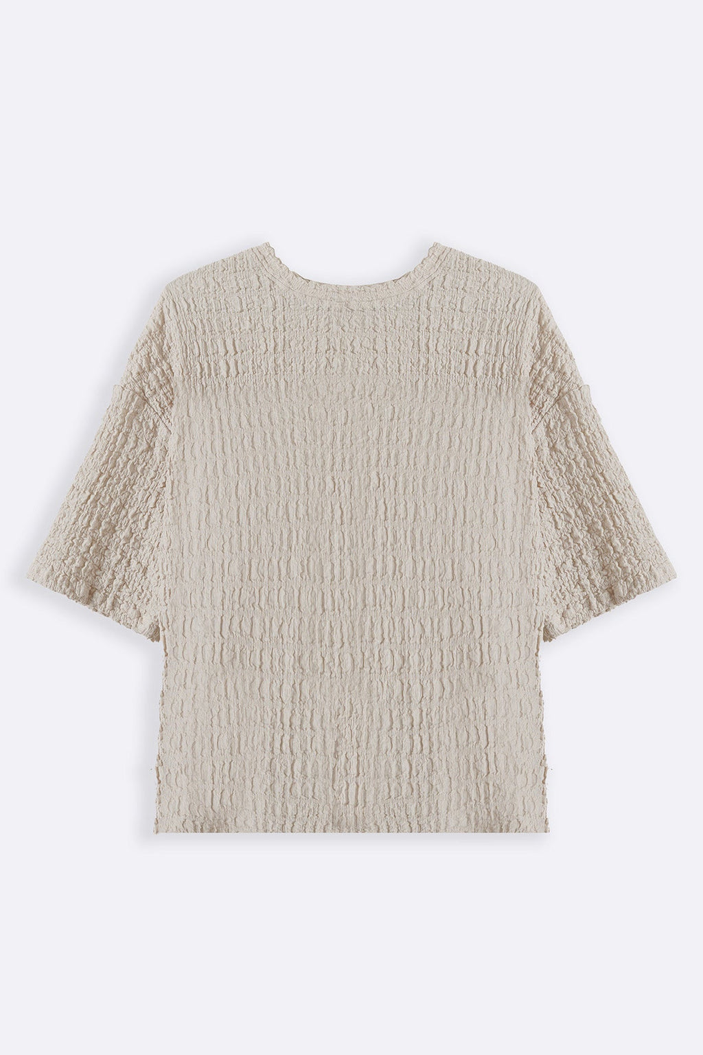 BEIGE BUBBLE CRINKLE TEE