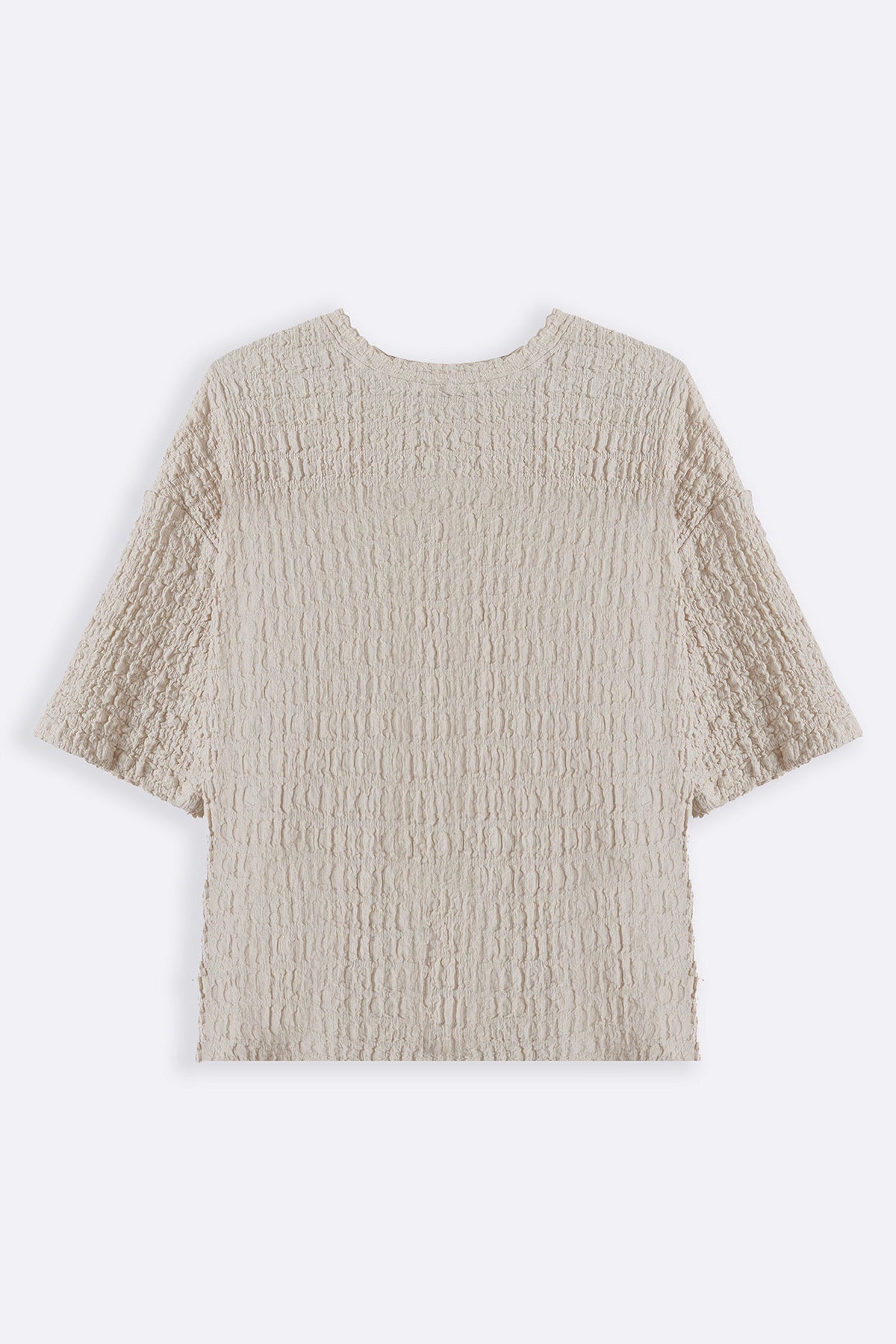 BEIGE BUBBLE CRINKLE TEE