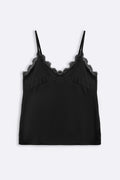 BLACK SILK LACE CAMISOLE TOP
