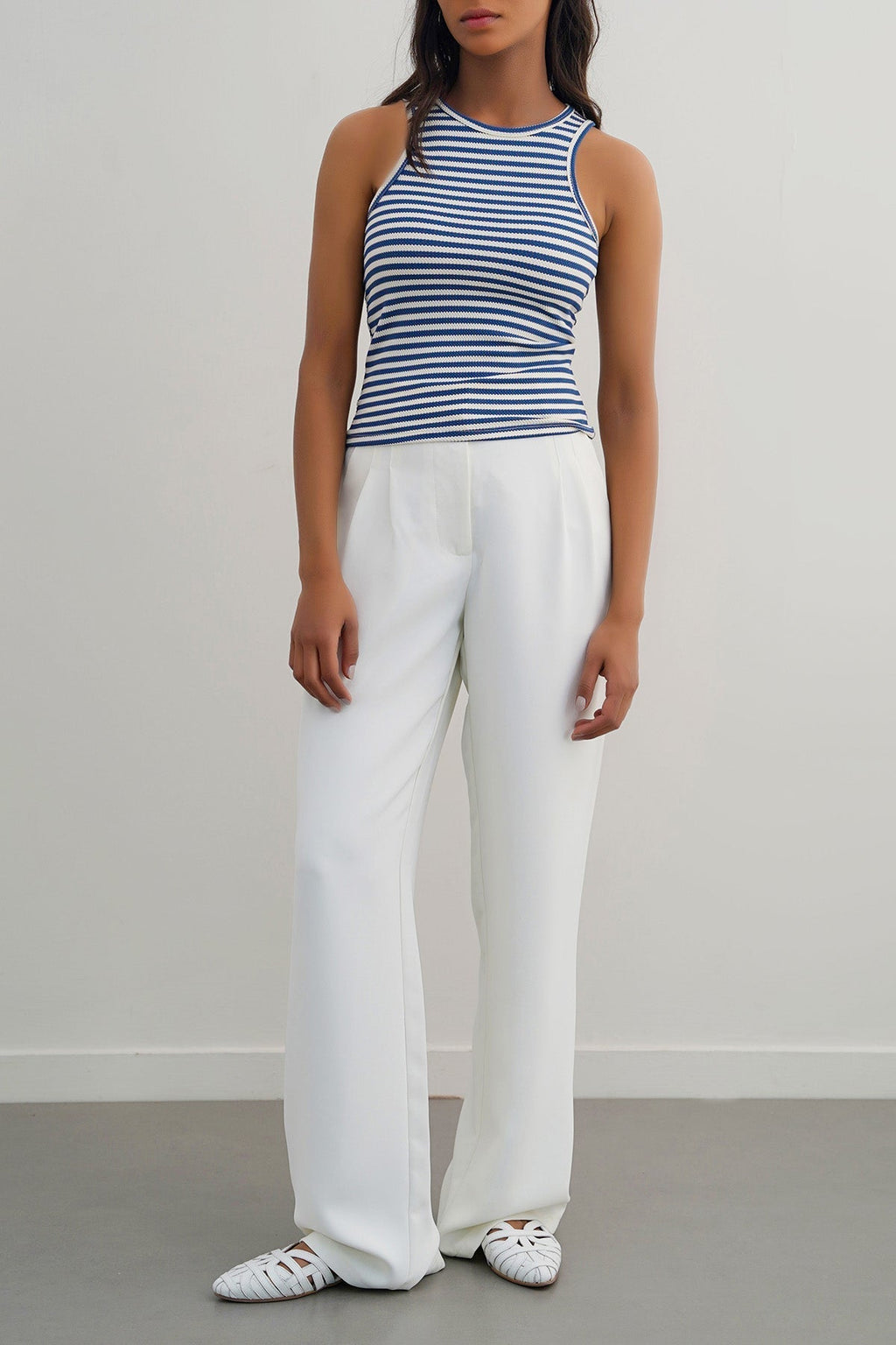 BLUE STRIPED TANK TOP
