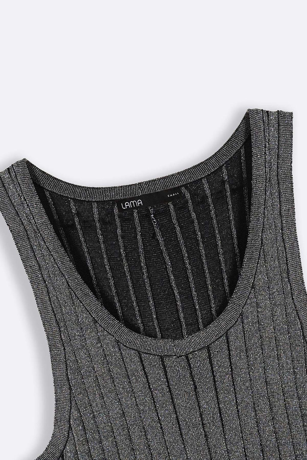 BLACK 70'S METALLIC TANK TOP