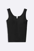 BLACK RIBBED BRA TANK