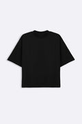 BLACK HIGH CREW TEE