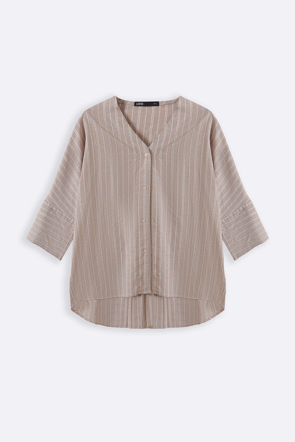 BEIGE LINEN BATWING SHIRT