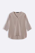BEIGE LINEN BATWING SHIRT