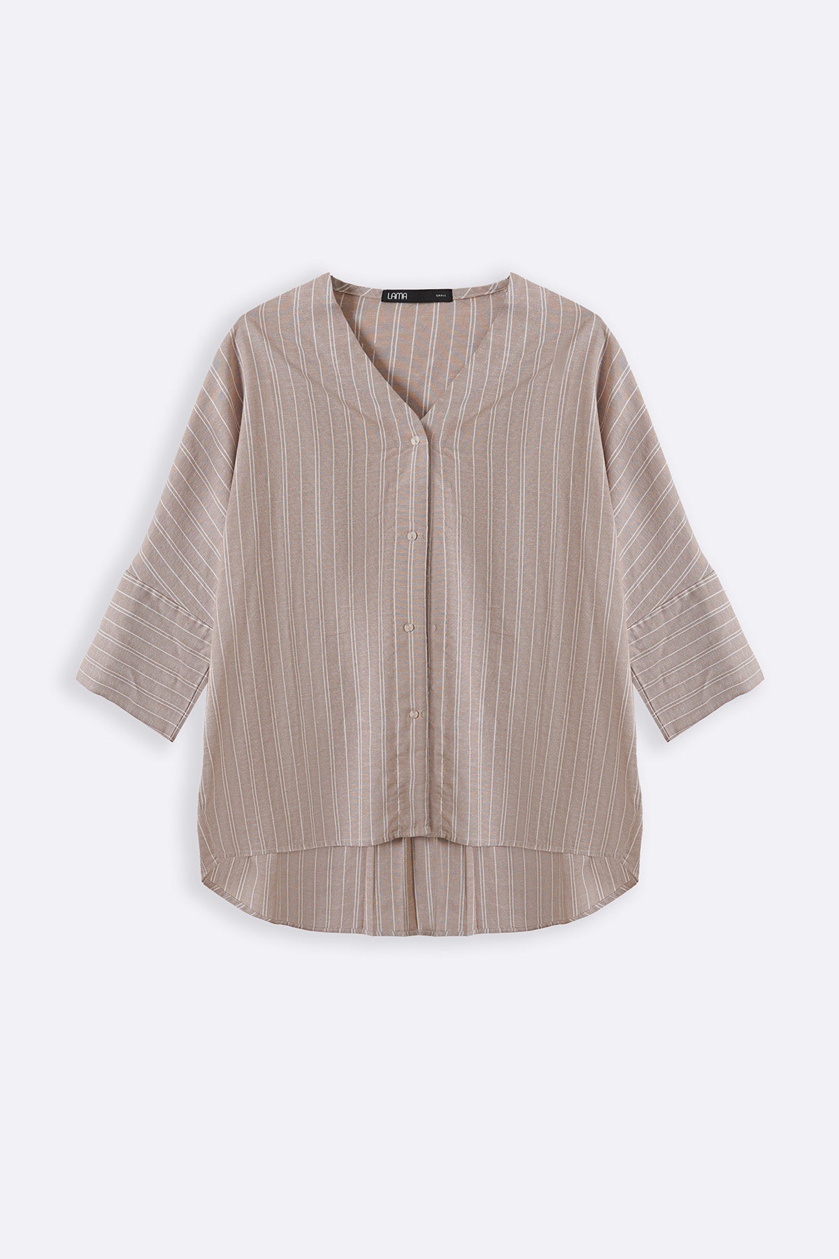 BEIGE LINEN BATWING SHIRT