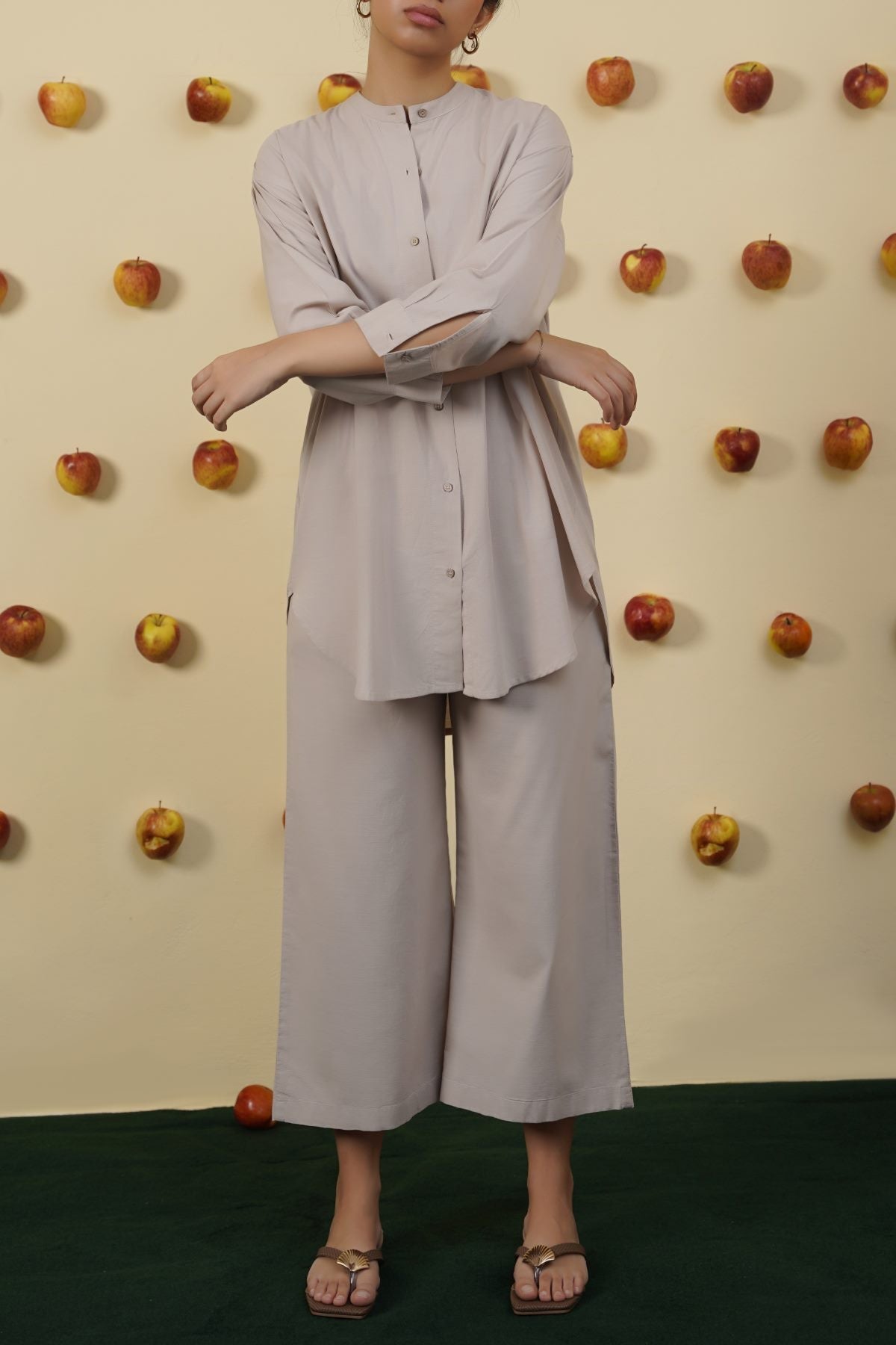 BEIGE ESSENTIAL COTTON SHIRT