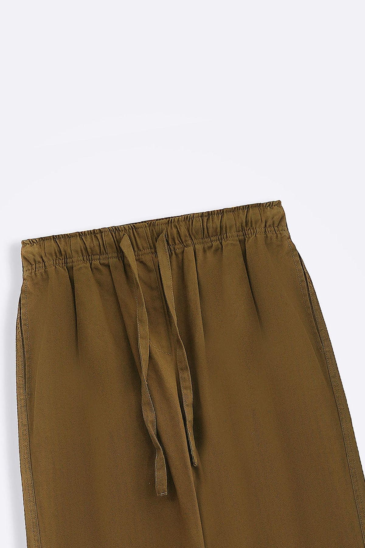 TAUPE COTTON HERRINGBONE PANTS