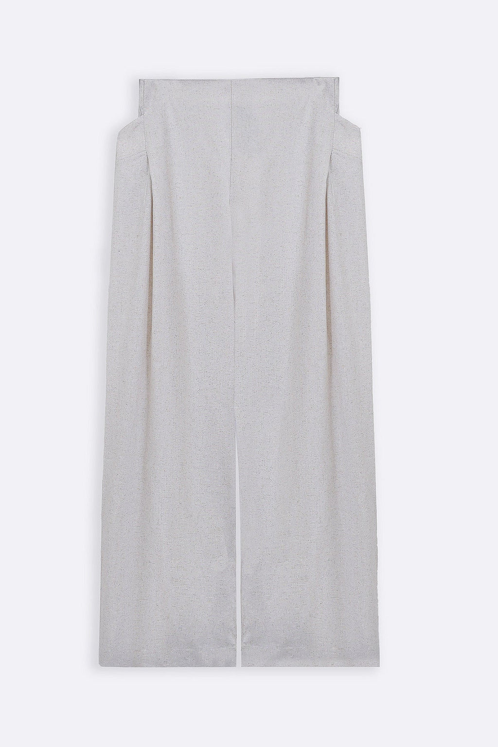OAT WHITE PLEAT LINEN BLEND PANTS