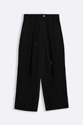 BLACK COTTON SLOUCH PANTS