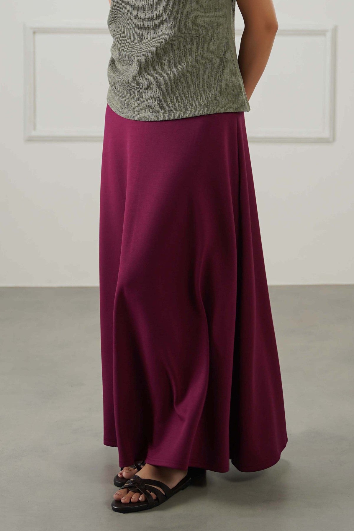 MAROON CASUAL EVERYDAY SKIRT
