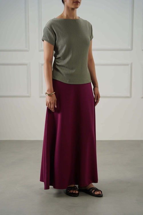 MAROON CASUAL EVERYDAY SKIRT