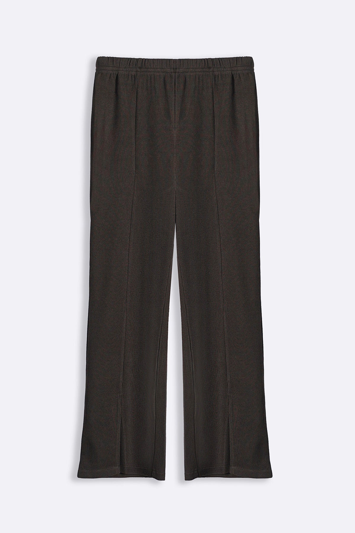 BROWN TAPERED SLIT PANTS