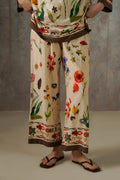 CREAM FERN & POPPY PANTS