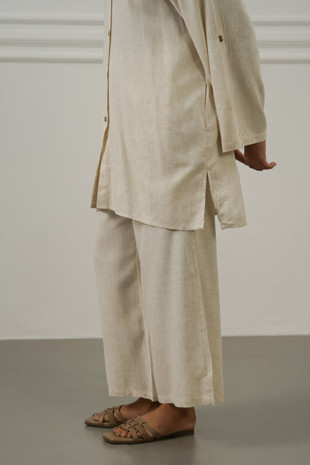 OAT MELANGE LINEN BLEND EASE CULOTTES