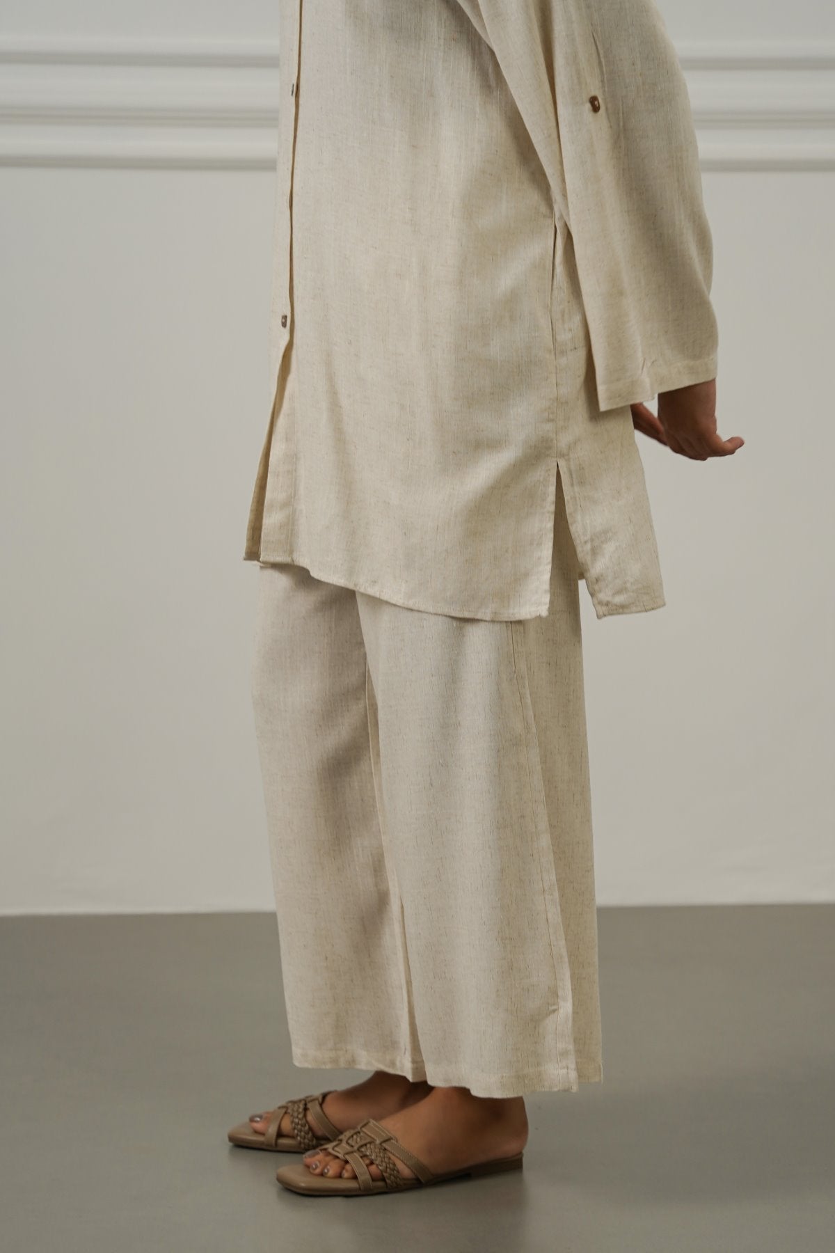 OAT MELANGE LINEN BLEND EASE CULOTTES