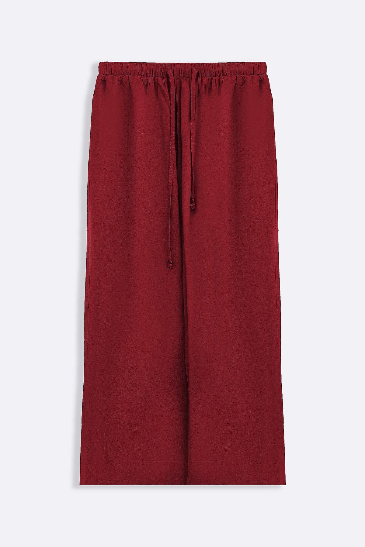 RED LINEN BLEND EASE CULOTTES