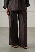 COFFEE TEXTURED FLOWY PANTS