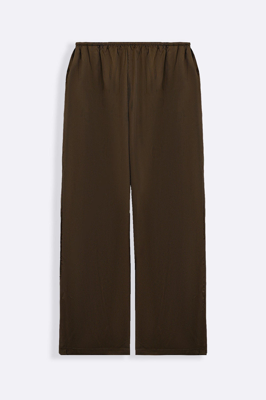 OLIVE SATIN WIDE PANTS